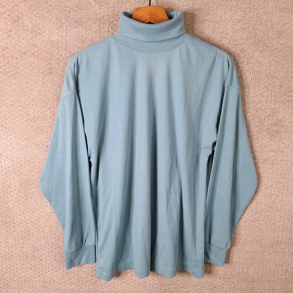 Vintage Paris Sport Club Sweatshirt‎ Womens Large Blue Long Sleeve Turtleneck